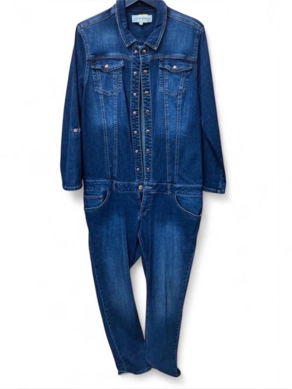 River Island Dark Blue Denim Jumpsuit